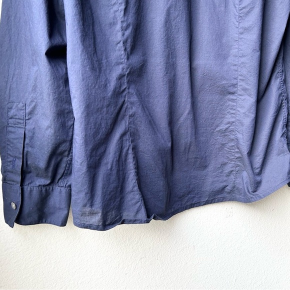 John Varvatos Navy Blue Rolled Sleeve Slim Fit Button-Down Shirt Sz XL - Picture 9 of 13